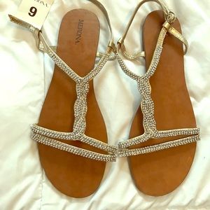 Merona flat sandals sparkly